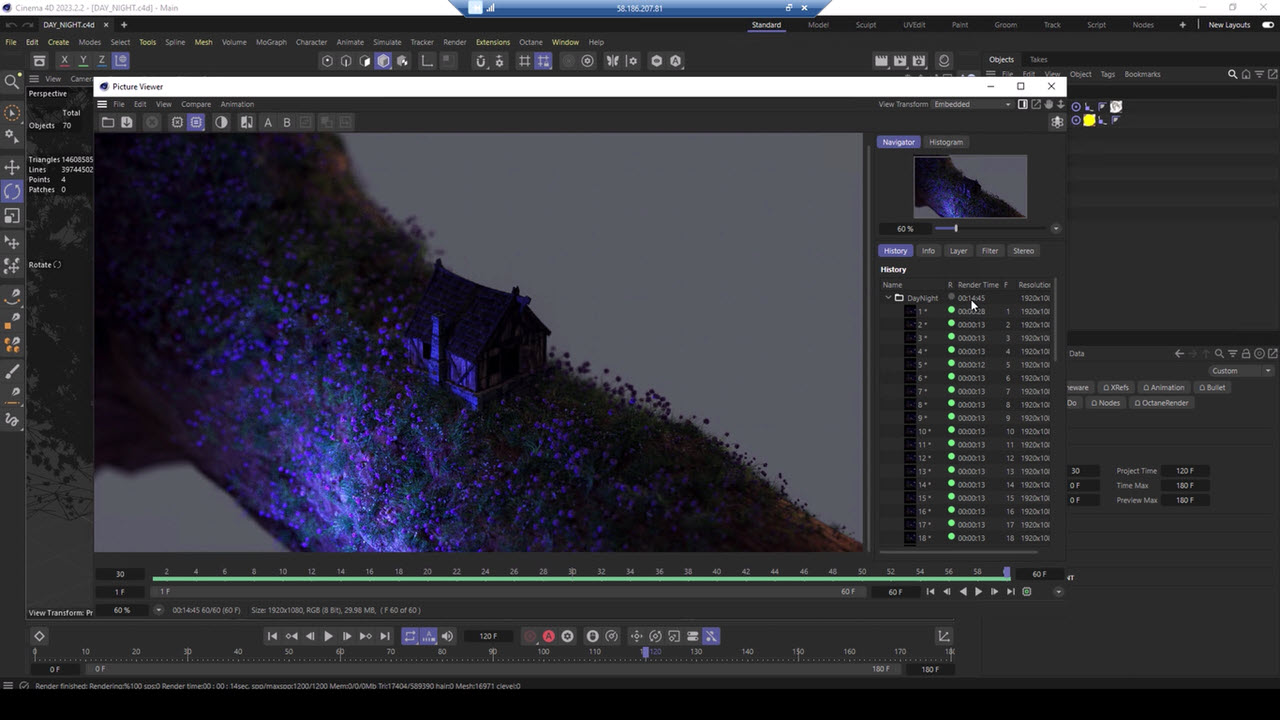 Cinema 4D Octane render farm battle irender farm