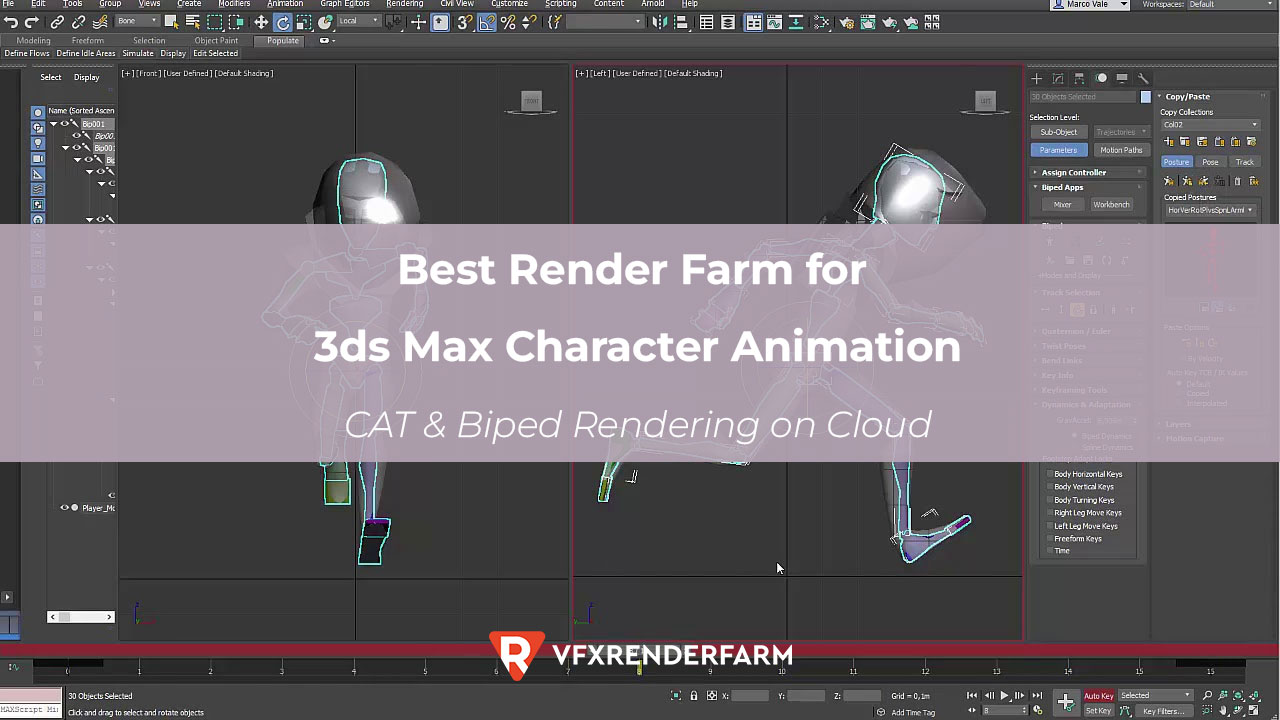Best Render Farm for 3ds Max Character Animation: CAT & Biped Rendering on Cloud
